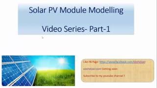 Solar PV module modeling MATLABSimulink part 1 [upl. by Asyram342]