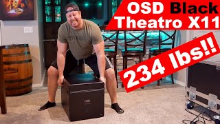 Crazy Home Theater Amp 234 Pound OSD Black Theatro X11 Amplifier Unboxing for Dolby Atmos [upl. by Ayr]