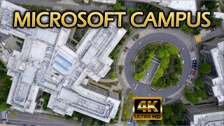 Flying Over Microsoft Campus in Redmond WA 4K Summer 2022 [upl. by Rebmat]