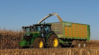 PHANTOM 2 Corn Silage with CLAAS Jaguar 960 and JD 6R amp 7R  Etienne à lensilage de maïs 2014 [upl. by Ydnik]