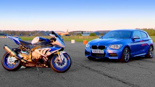 BMW M135i vs BMW HP4  Fifth Gear [upl. by Novets160]