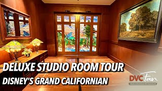 Deluxe Studio DVC Room Tour  The Villas at Disneys Grand Californian [upl. by Koah]