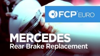 Mercedes Rear Brake Pads Rotors and Sensors Installation C300 C250 EASY DIY [upl. by Vinni52]