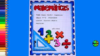 Dibujando una caratula para cuaderno de matemáticas [upl. by Suneya]