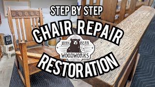 Step by Step Rocking Chair Repair and Restoration  How to Repair Furniture [upl. by Navy107]