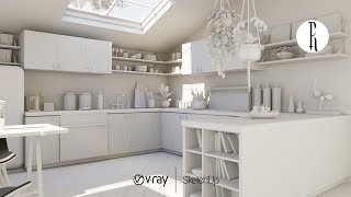 Daylight Interior Rendering Tutorial  VRay Sun  Environment Background GI [upl. by Learsiy]