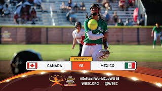 Highlights  Game 2 Canada vs Mexico  2024 WBSC U18 Womens Softball World Cup Group C [upl. by Ursola]