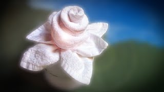 Towel folding  How to Make Rose Flower From Washcloths  Housekeeping Towel Art  Towel design [upl. by Ecnahoy]