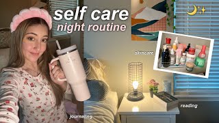 self care night routine 🌙 skincare reading journaling taking care of myself [upl. by Hsitirb]