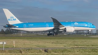 Boeing 7879 landing at Polderbaan  AmsterdamPlaneSpotting [upl. by Holzman]