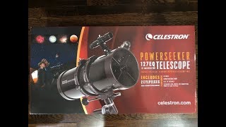 Celestron Powerseeker 127 EQ Telescope unboxing and assembly NO REVIEW [upl. by Kcirrem]