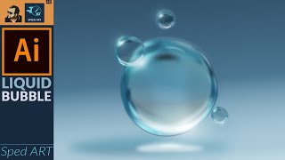 Drawing Liquid Bubbles in Adobe Illustrator 2020  Speed Art [upl. by Gula]