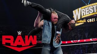 Brock Lesnar agrees to battle Omos at WrestleMania and hits MVP with an F5 Raw Feb 27 2023 [upl. by Bose94]