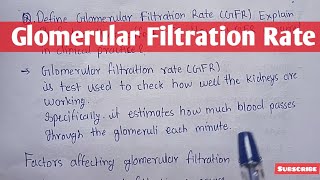 Glomerular filtration rate  GFR  Excretory system  physiology [upl. by Yebba616]