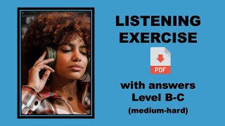 Listening Exercises  Level B Medium  Listen and answer the questions  Easy English Lesson [upl. by Crow]