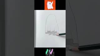 Gespenst Zeichnen für Anfänger  Halloween shorts drawing zeichnen drawingtutorial halloween [upl. by Yauq]