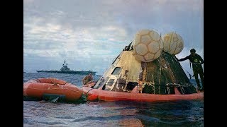 Apollo 11 Splashdown footage highlighting Navy Frogmens role [upl. by Eidod275]