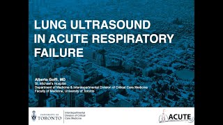 Lung Ultrasound in Acute Respiratory Failure [upl. by Norm]