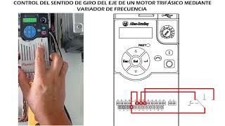 PRÁCTICA 312 Control de sentido de giro del eje de motor con variador de frecuencia Power Flex 525 [upl. by Nohtanhoj]