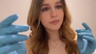 ASMR giving you a face massage with gloves and lotion custom request [upl. by Lucic]