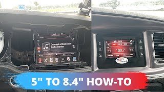 84quot Uconnect Radio Swap Upgrade Installation  Dodge Charger [upl. by Nnairda]