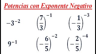 Potencias con Exponente Negativo [upl. by Leatri]