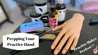 How to Prep Your Practice Hand  SelfTeaching Acrylic Nails  Beginner Friendly [upl. by Heyra]