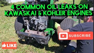 4 Common oil leaks on Kawaskai amp Kohler engines Commercial amp Residential mowers [upl. by Hallerson169]