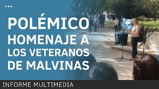 La maestra que ofendió a los ex combatientes de Malvinas en su homenaje [upl. by Aicatsanna]