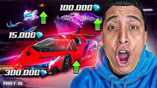 SACANDO TODO LO NUEVO con 100k de DIAMANTES en FREE FIRE [upl. by Sabu]