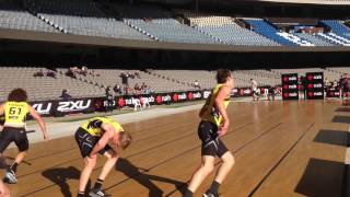 Eagles Brennan Cox finishes the Beep Test at the AFL Combine [upl. by Llezom]