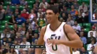 Enes Kanter Dunks Over Cole Aldrich [upl. by Atteram]