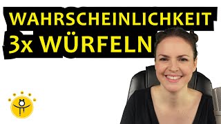 3 Mal WÜRFELN mindestens eine 6 – WAHRSCHEINLICHKEIT Würfel berechnen mehrere Würfe [upl. by Ranna]