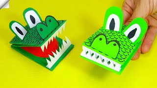 How to Make a Crocodile Paper Puppet  Moving paper toys [upl. by Sykes899]