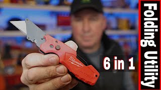 MILWAUKEE 6 in 1 FASTBACK FOLDING UTILITY KNIFE REVIEW  PRESS AND FLIP [upl. by Rumery]