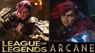 Arcane Characters In Game vs Animation  League of Legends [upl. by Narrat11]