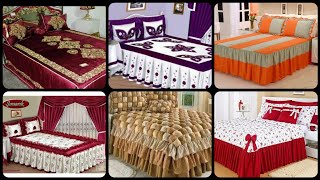 Most beautiful frill bed sheet designs  elegant Designer bed sheets embroidered bed sheet designs [upl. by Enimsaj]