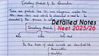 Excretory Products amp Its Elimination class 11 NEET Detailed NotesCBSE  NEET 20252026 [upl. by Vookles]