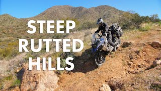 How To Ride Down STEEP RUTTED HILLS amp Trails on an Adventure Bike  Full Lesson [upl. by Aened719]