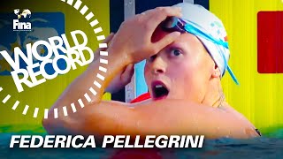 Federica Pellegrini breaks her own World Record at Rome 2009  FINA World Championships [upl. by Searcy745]