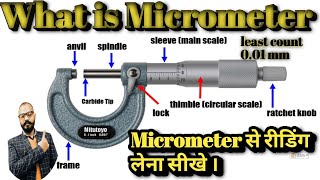 What is micrometer  How to use micrometer  in Hindi part  1 [upl. by Oludoet]