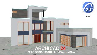 Archicad Tutorial  House modeling G1P [upl. by Yrag]