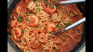 Creamy Spicy Shrimp Spaghetti [upl. by Kimberli]