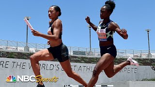 Allyson Felixs anchor helps USA edge out 3x100 relay at Inspiration Games  NBC Sports [upl. by Indihar]