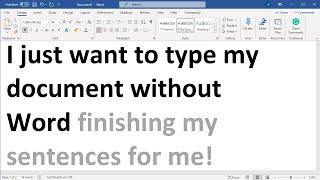 How to Turn Off the Predictive Suggested Text Feature in Microsoft Word [upl. by Hassadah872]