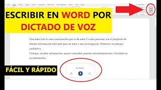 CÓMO ESCRIBIR EN WORD POR DICTADO DE VOZ  MUESTRO EJEMPLO [upl. by Ailema931]