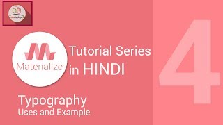 Materialize css tutorial in hindi  Typography [upl. by Innes]