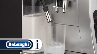 How to clean the milk frother using the clean function on your DeLonghi ECAM 25462 [upl. by Frodeen915]