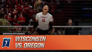 Wisconsin vs Oregon 2023 NCAA volleyball quarterfinal highlights [upl. by Carmen]