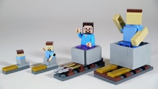 How To Build LEGO Minecraft Minecart amp Rails [upl. by Nealah]